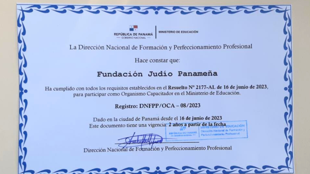 ¡Excelentes noticias para la educación en Panamá! Fundación JUPÁ ha sido reconocida y acreditada por el Ministerio de Educación como Organismo Capacitador.